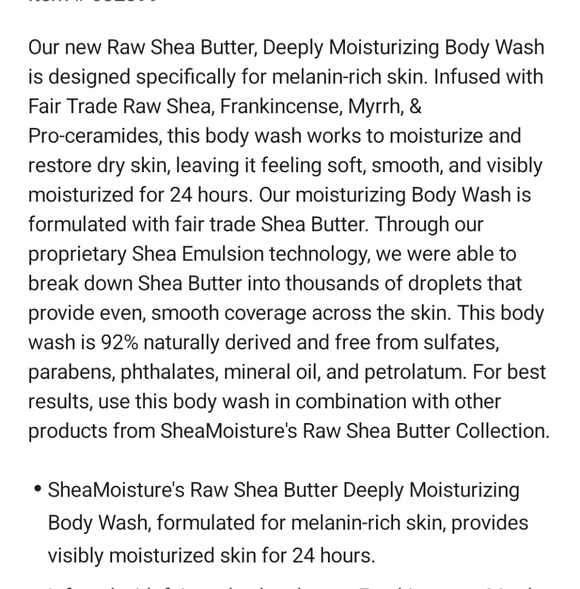 🐢2/$15 SheaMoisture Raw Shea Butter Body Wash - Picture 9 of 10